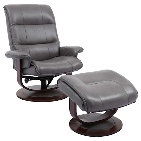 Contemporary Swivel Recliner & Ottoman